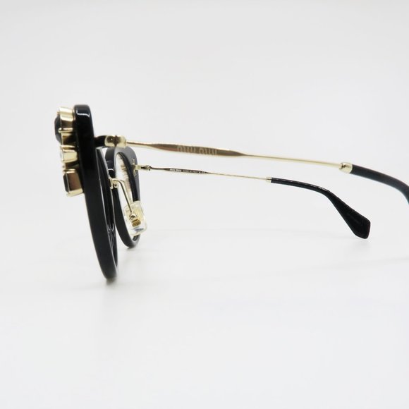Miu Miu Black/Gold Cat Eye glasses VMU 05P 1AB-1O1 - Picture 3 of 6